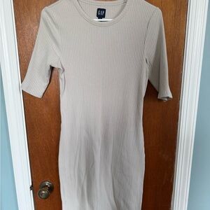 GAP Cream Ribbed Mini Dress